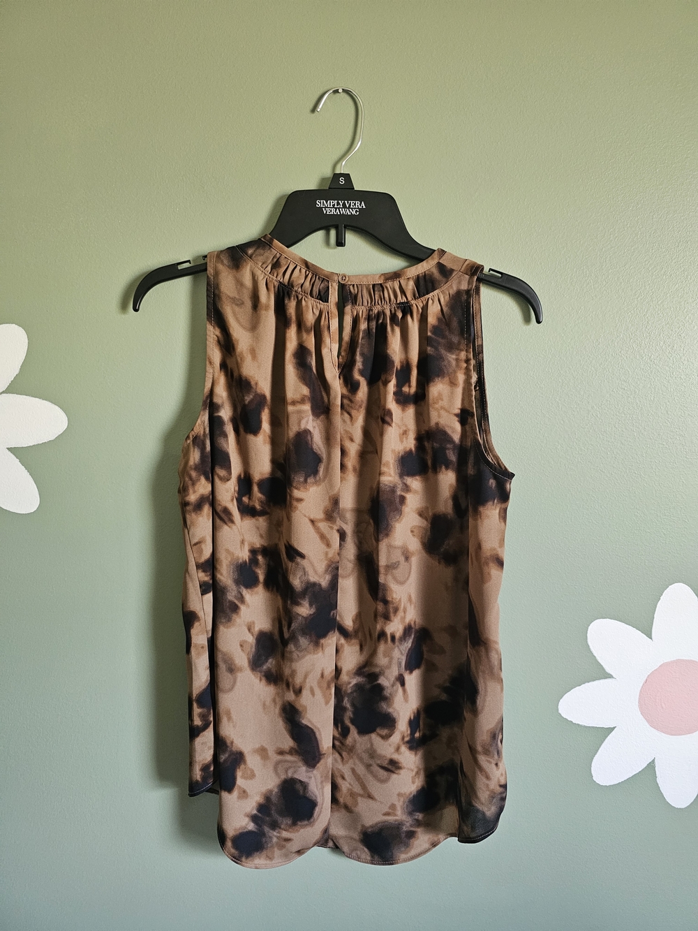 Simply Vera Vera Wang Brown and Black Tie-Dye Sleeveless Camisole - Picture 4 of 6